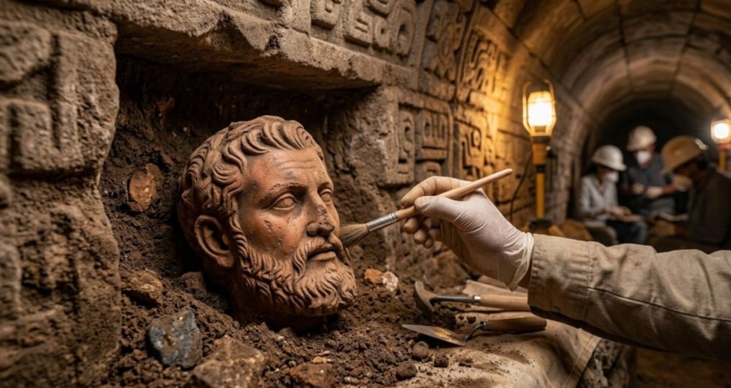 Tarih yeniden yazılıyor: Aztek piramidinden 2.000 yıllık Roma heykeli çıktı